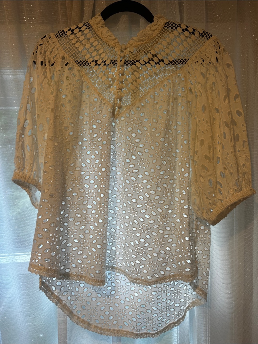 All Saints “Tila” Lace Top Sz 8 Chalk White 100% Cotton - Picture 8 of 11